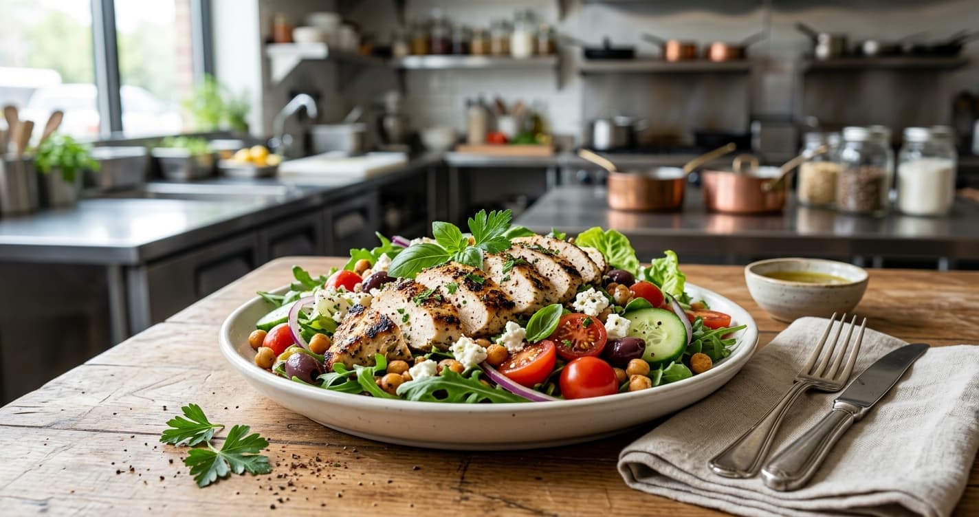 Mediterranean Salad with Chicken